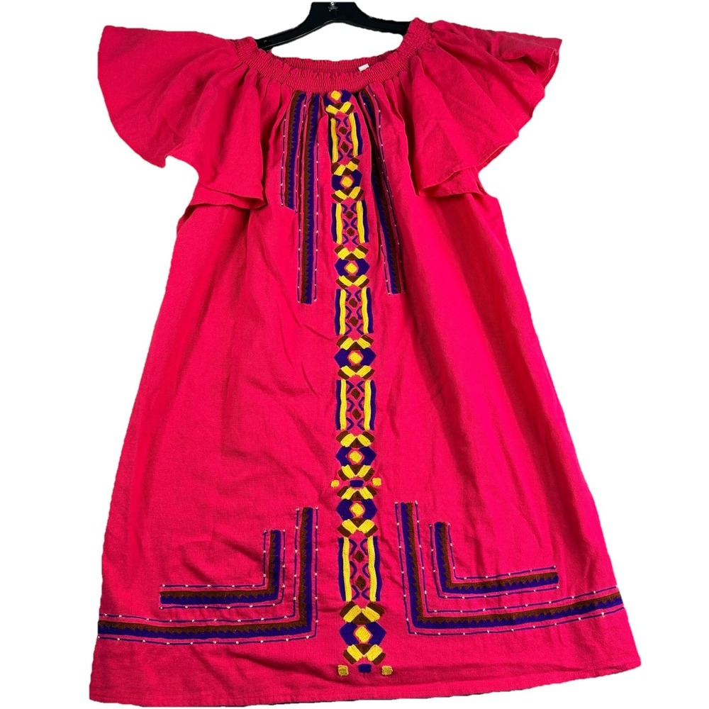 Piper by Townsen Off The Shoulder Embroidered Dress Women's M Casual‎ Summer